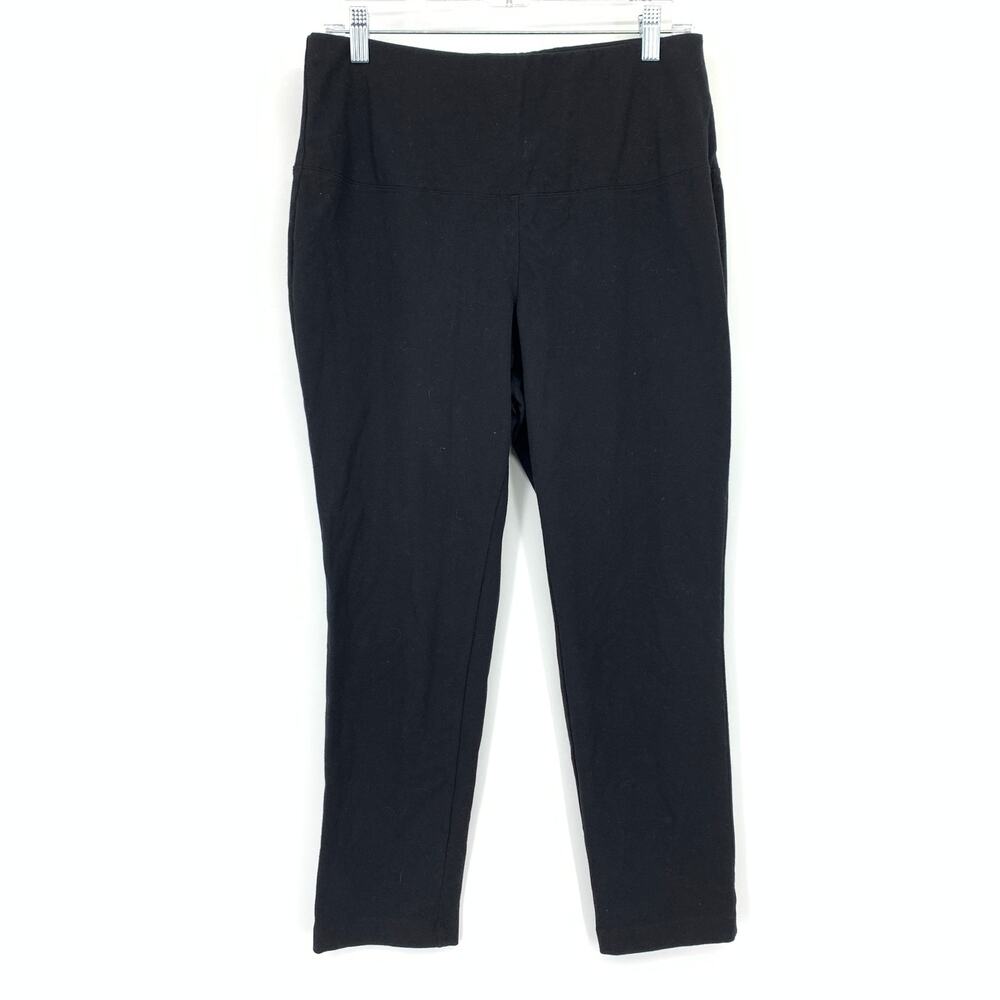 Chicos Zenergy Cropped Leggings Womens Sz 1 US 8/10 Black Pull On Elastic Waist